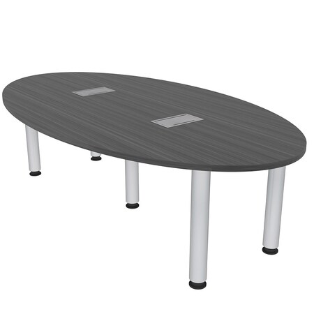 Skutchi Designs 45.25 in W, 84 in L, 29 in H, Engineered Wood Top, Grey H-OVL-4684-PT-AN-EL